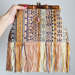 “MALHIA KENT fringe” Bamboo Clutch Bag